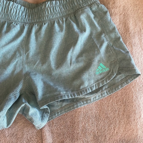 Adidas Blue and Green Athletic Shorts Lightweight Performance - Picture 3 of 6